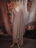 Dusty Mauve Stone Embellished Design Tissue Silk Straight Cut Salwar Suit with Dupatta
