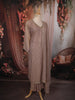 Dusty Mauve Stone Embellished Design Tissue Silk Straight Cut Salwar Suit with Dupatta
