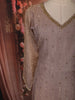 Dusty Mauve Stone Embellished Design Tissue Silk Straight Cut Salwar Suit with Dupatta