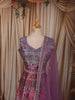 Dusty Mauve Traditional Floral Printed and Stone Embellished Design Raw Silk Bridesmaid Lehenga Choli with Matching Dupatta