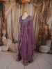 Dusty Mauve Traditional Floral Printed and Stone Embellished Design Raw Silk Bridesmaid Lehenga Choli with Matching Dupatta
