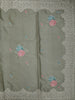 Dusty Olive Green Floral Thread Embroidered Design Pure Tussar Silk Fancy Saree with Thread Work Border