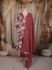 Dusty Onion Pink Floral Printed Design Cotton Anarkali Salwar Suit with Dupatta