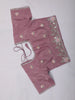 Dusty Onion Pink Floral Sequins and Beads Embroidered Design Tissue Organza Designer Saree with Matching Blouse