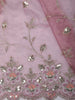 Dusty Onion Pink Floral Sequins and Beads Embroidered Design Tissue Organza Designer Saree with Matching Blouse