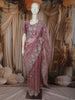 Dusty Onion Pink Floral Sequins and Beads Embroidered Design Tissue Organza Designer Saree with Matching Blouse