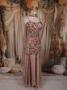 Dusty Onion Pink Floral Sequins and Thread Embroidered Design Georgette Palazzo Suit with Choker Dupatta