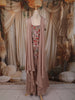 Dusty Onion Pink Floral Sequins and Thread Embroidered Design Georgette Palazzo Suit with Choker Dupatta