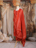 Dusty Orange Floral Printed Design Cotton Straight Cut Salwar Suit with Dupatta