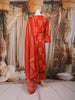 Dusty Orange Floral Printed Design Cotton Straight Cut Salwar Suit with Dupatta