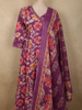 Dusty Orchid Purple Floral Printed Design Cotton Anarkali Salwar Suit with Dupatta