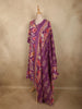 Dusty Orchid Purple Floral Printed Design Cotton Anarkali Salwar Suit with Dupatta