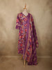 Dusty Orchid Purple Floral Printed Design Cotton Anarkali Salwar Suit with Dupatta
