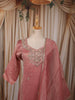 Dusty Peach Abstract Sequins and Beads Embroidered Design Tissue Silk Palazzo Suit with Matching Dupatta