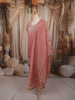 Dusty Peach Abstract Sequins and Beads Embroidered Design Tissue Silk Palazzo Suit with Matching Dupatta
