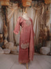Dusty Peach Abstract Sequins and Beads Embroidered Design Tissue Silk Palazzo Suit with Matching Dupatta