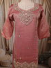 Dusty Peach Abstract Sequins and Beads Embroidered Design Tissue Silk Palazzo Suit with Matching Dupatta