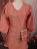 Dusty Peach Floral Beads Embroidered Design Tissue Party Wear Palazzo Suit with Matching Potli Bag
