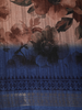 Dusty Peach Floral Printed Design Crepe Saree with Contrast Zari Border