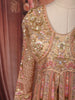 Dusty Peach Floral Vine Sequins Embroidered Design Net Party Wear Mastani Lehenga with Matching Dupatta