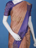 Dusty Peach Leaf Design Zari Woven Soft Silk Saree - Diadem