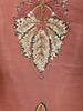 Dusty Peach Leafy Sequins and Beads Embroidered Design Organza Straight Cut Salwar Suit with Matching Dupatta