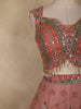 Dusty Peach Pink Sequins and Beads Embroidered Design Net Lehenga With Net Dupatta