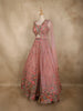 Dusty Peach Pink Sequins and Beads Embroidered Design Net Lehenga With Net Dupatta