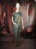 Dusty Peacock Teal Blue Paisley Zari Woven Design Tissue Silk Saree with Zari Border