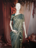 Dusty Peacock Teal Blue Paisley Zari Woven Design Tissue Silk Saree with Zari Border