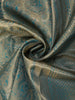 Dusty Peacock Teal Blue Paisley Zari Woven Design Tissue Silk Saree with Zari Border