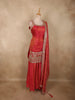Dusty Pink Butta Zari Woven Design Banarasi Silk Palazzo Suit with Dupatta