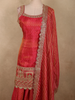 Dusty Pink Butta Zari Woven Design Banarasi Silk Palazzo Suit with Dupatta