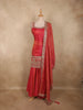 Dusty Pink Butta Zari Woven Design Banarasi Silk Palazzo Suit with Dupatta
