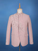 Dusty Pink Floral Bead Embroidery polyester Men's Suit Set - Diadem