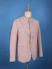 Dusty Pink Floral Bead Embroidery polyester Men's Suit Set - Diadem