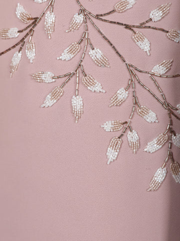 Dusty Pink Floral Bead Embroidery polyester Men's Suit Set - Diadem