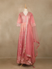 Dusty Pink Floral Design Silk Anarkali Salwar Suit