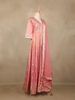 Dusty Pink Floral Design Silk Anarkali Salwar Suit