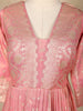 Dusty Pink Floral Design Silk Anarkali Salwar Suit