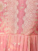 Dusty Pink Floral Design Silk Anarkali Salwar Suit