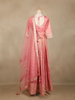 Dusty Pink Floral Design Silk Anarkali Salwar Suit