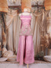 Dusty Pink Floral Embroidered Design Tissue Silk Palazzo Suit