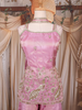 Dusty Pink Floral Embroidered Design Tissue Silk Palazzo Suit