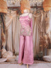 Dusty Pink Floral Embroidered Design Tissue Silk Palazzo Suit