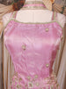 Dusty Pink Floral Embroidered Design Tissue Silk Palazzo Suit