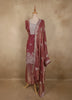 Dusty Pink Floral Embroidered and Stone Embellished Design Organza Palazzo Suit