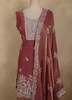 Dusty Pink Floral Embroidered and Stone Embellished Design Organza Palazzo Suit