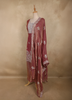 Dusty Pink Floral Embroidered and Stone Embellished Design Organza Palazzo Suit