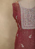 Dusty Pink Floral Embroidered and Stone Embellished Design Organza Palazzo Suit